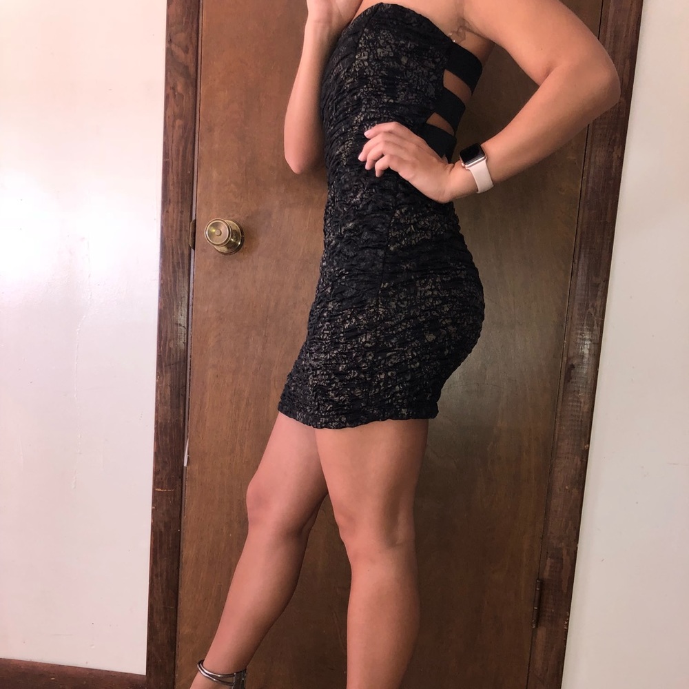 Strapless mini dress